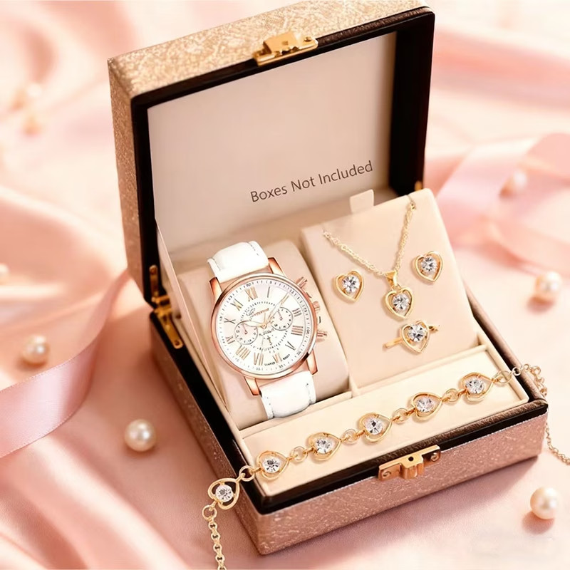 1 MSCXDK Luxury Design Fashionable and Exquisite Pointer Quartz Watch + 5pcs of