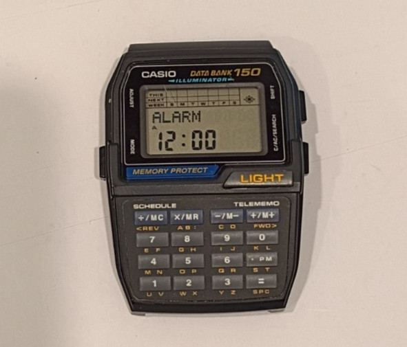 Vintage Casio Data Bank 150 Calculator Watch DBC-150 (1477) Watch Face No Straps