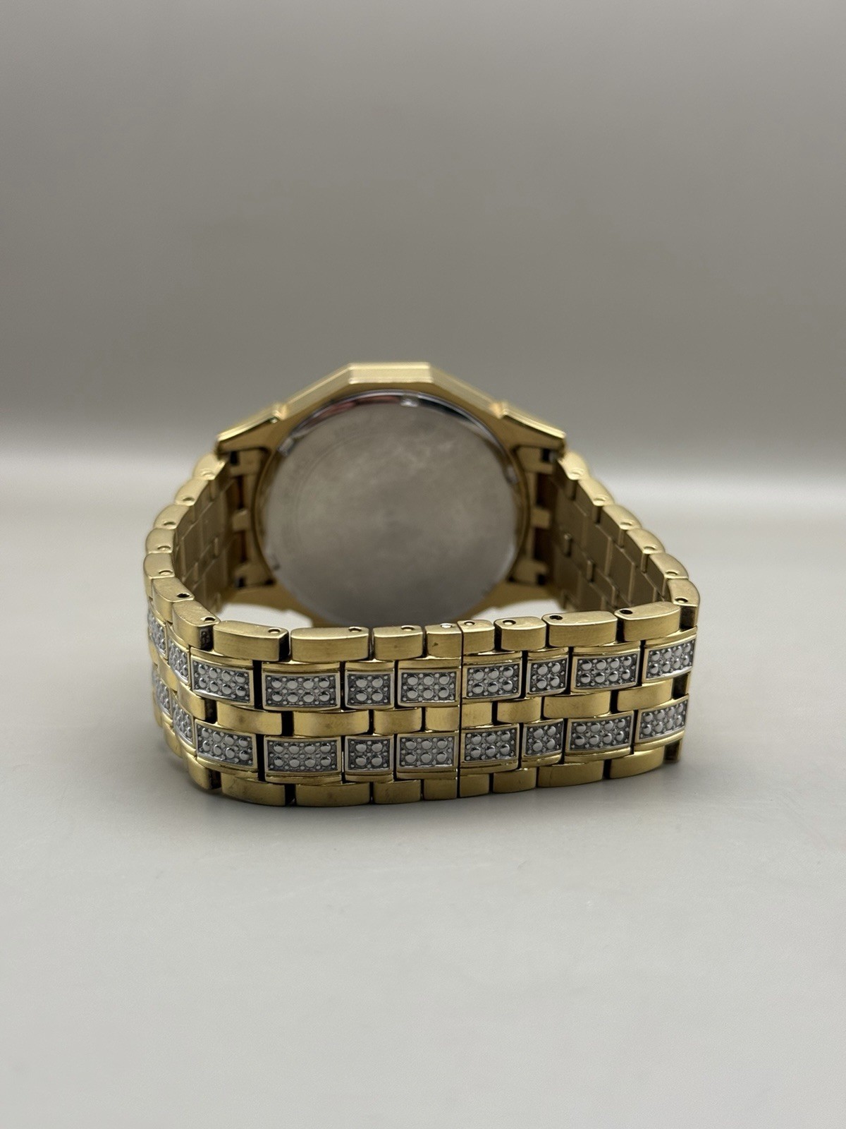 Bulova Octava Gold-Tone Pave Dial Crystal Gent’s Watch 41.5mm 98C126