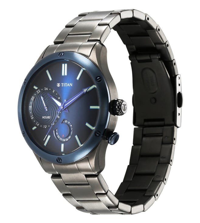 Titan Stellar Regalia Protostar Blue Dial Grey Steel Automatic Mens Watch