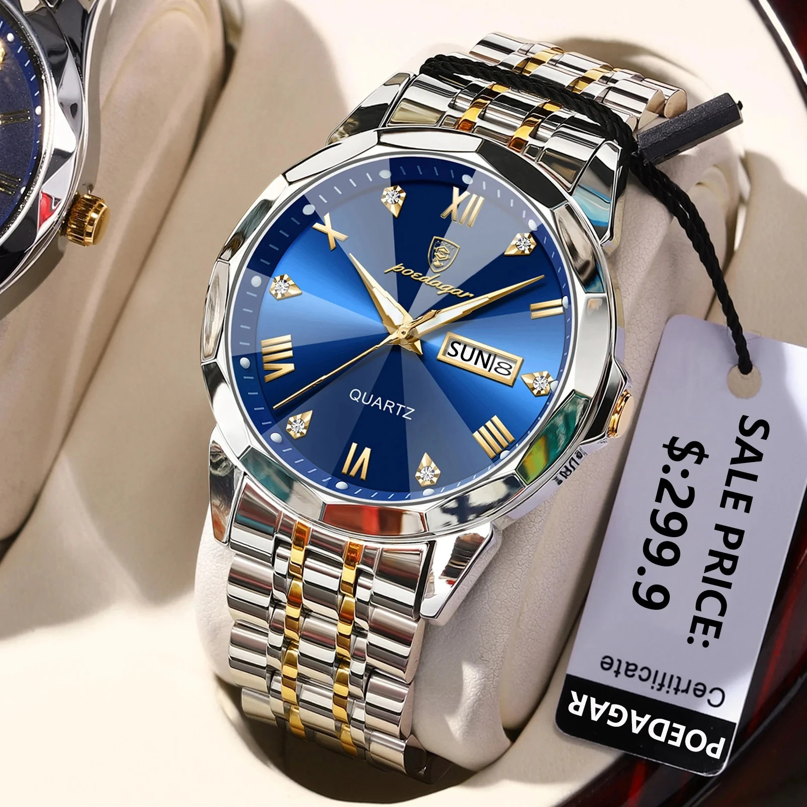 POEDAGAR 810 Men’s Luxury Quartz Watch Waterproof Luminous Date Week Sport