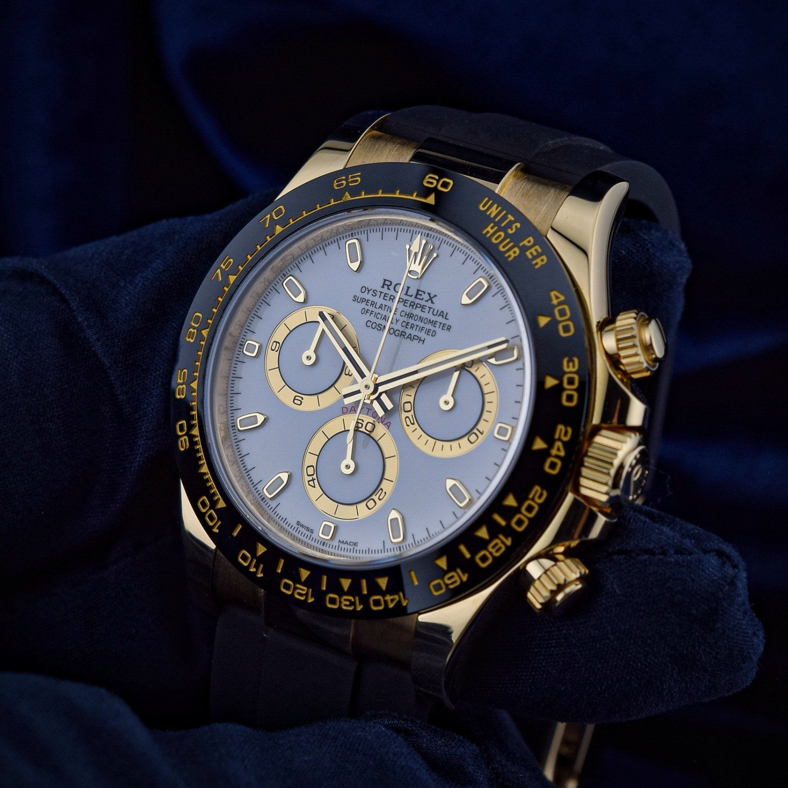 Rolex Daytona Yellow Gold 116518LN Cosmograph White Dial Gold Subdials B&P Watch