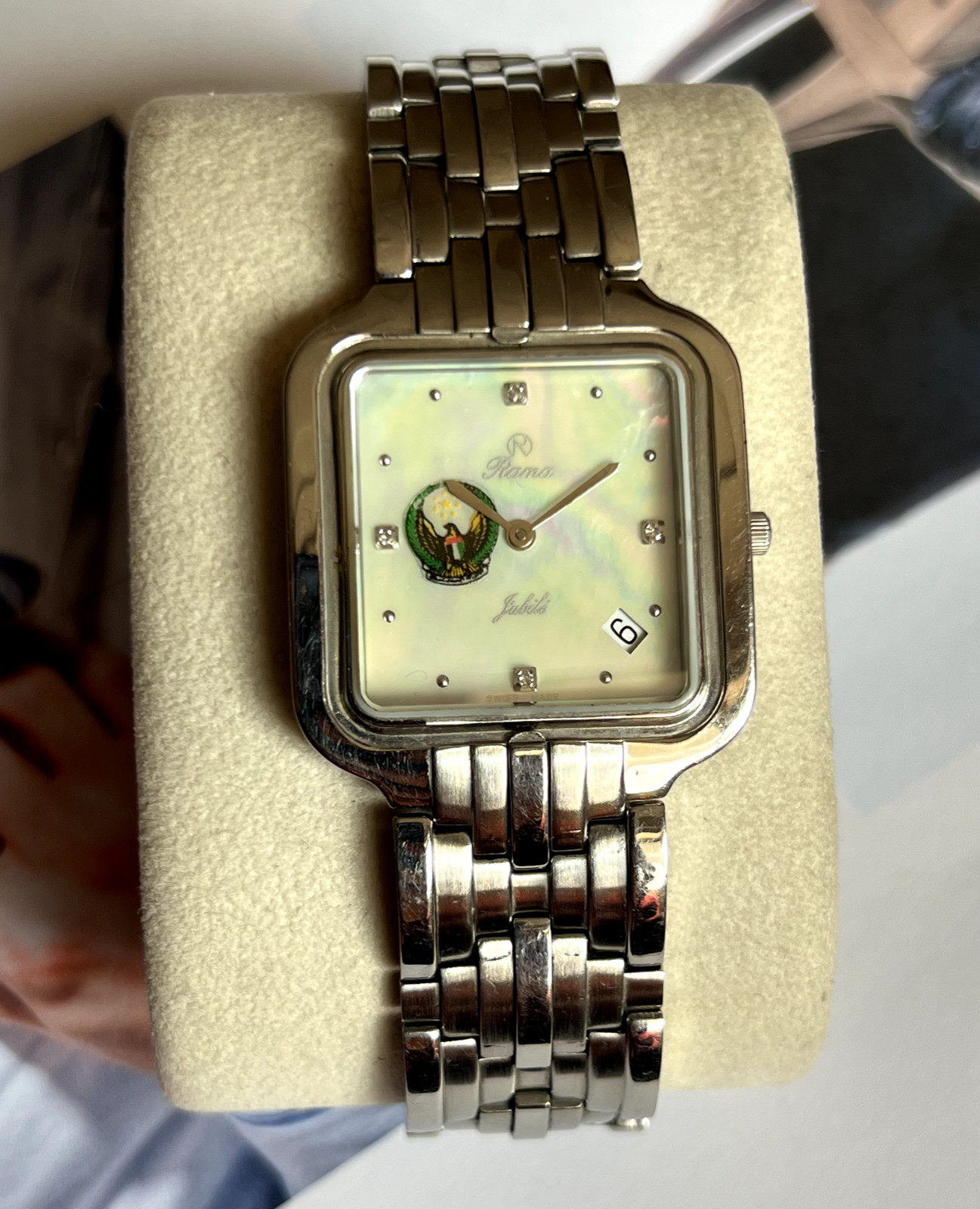 RSW Rama watch Mother of pearl dial UAE airforce logo integrated men’s/unisex