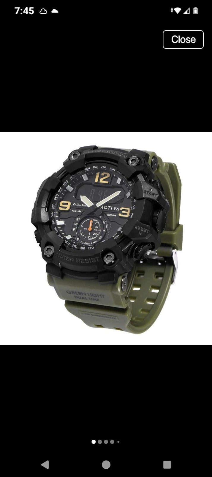 ACTIVA X BLACKOPS CHRONOTREK Men’s 56mm Digital Watch Army Green ACW1637-002 NEW