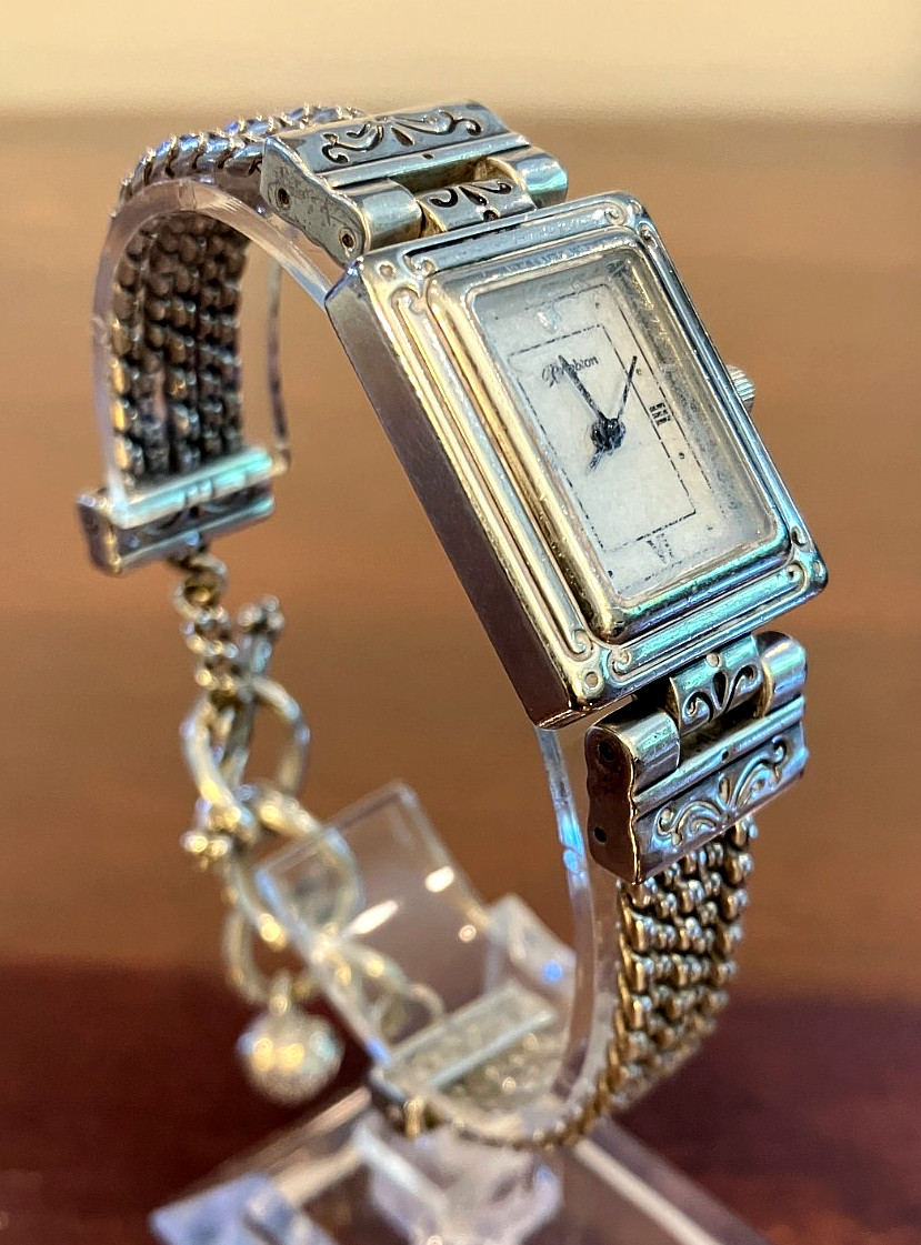 Brighton Tivoli Womens Watch 21mm Silver Plated Toggle Heart New Battery 8″