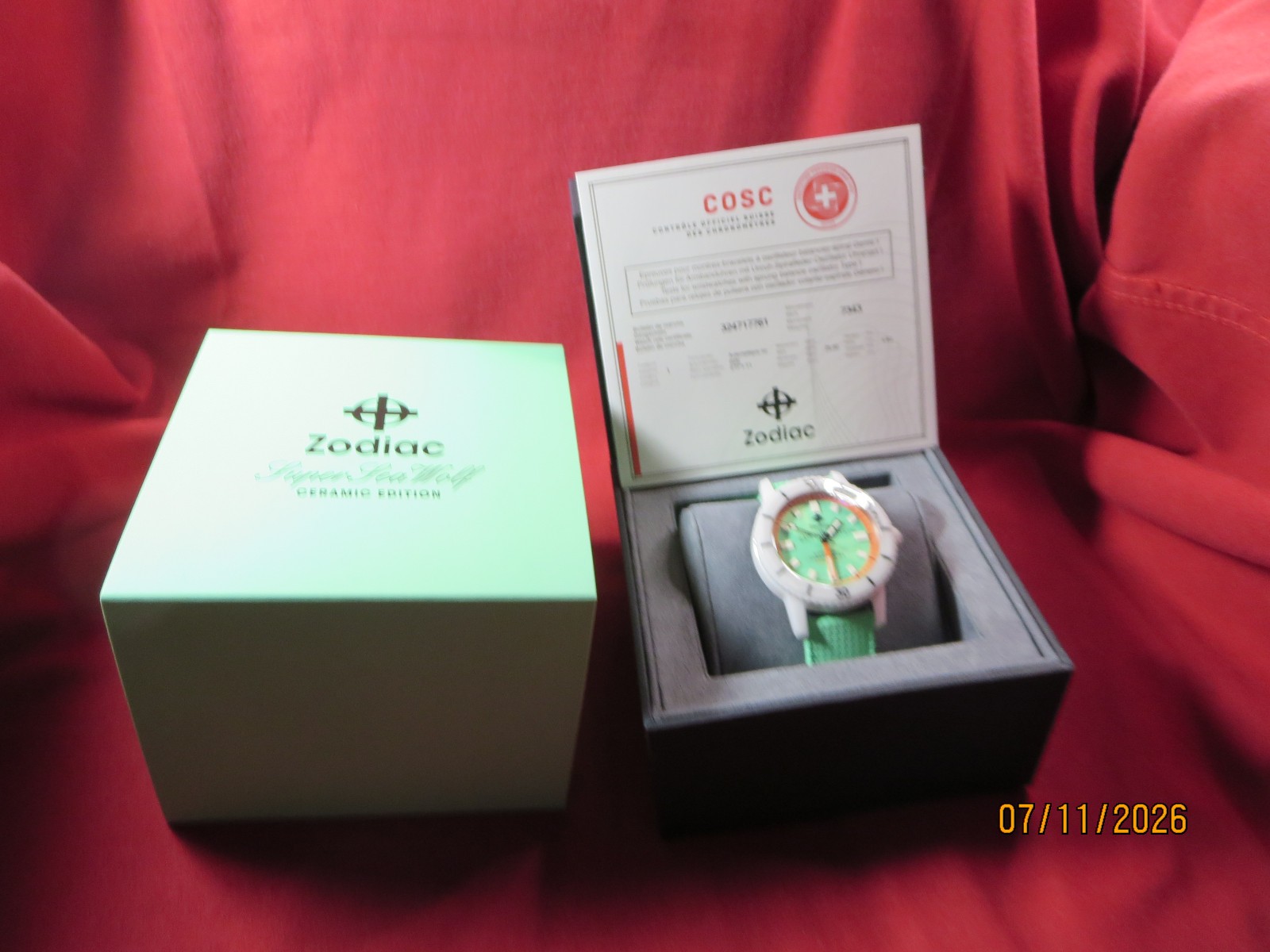 Zodiac ZO9592 Super Sea Wolf Automatic Ceramic Watch, BNIB