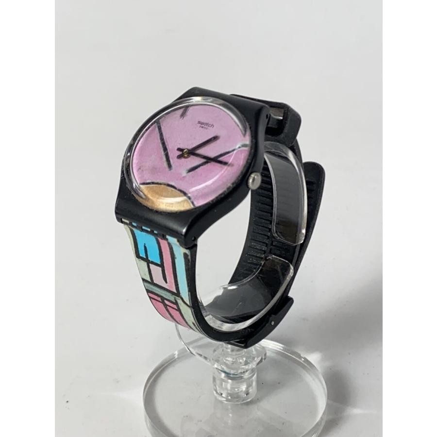 SWATCH◆Quartz watch/Analog/Rubber/PNK/Multicolor/SR1130SW