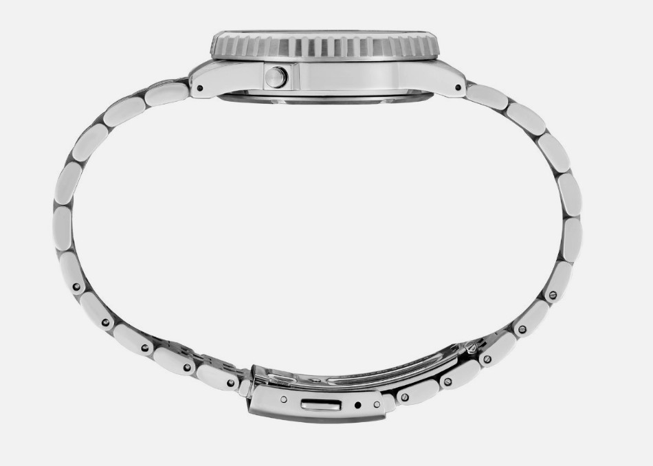 Seiko ROTOCALL Digital White Dial Blue Gray Bezel SMGG21 Steel Men’s Watch