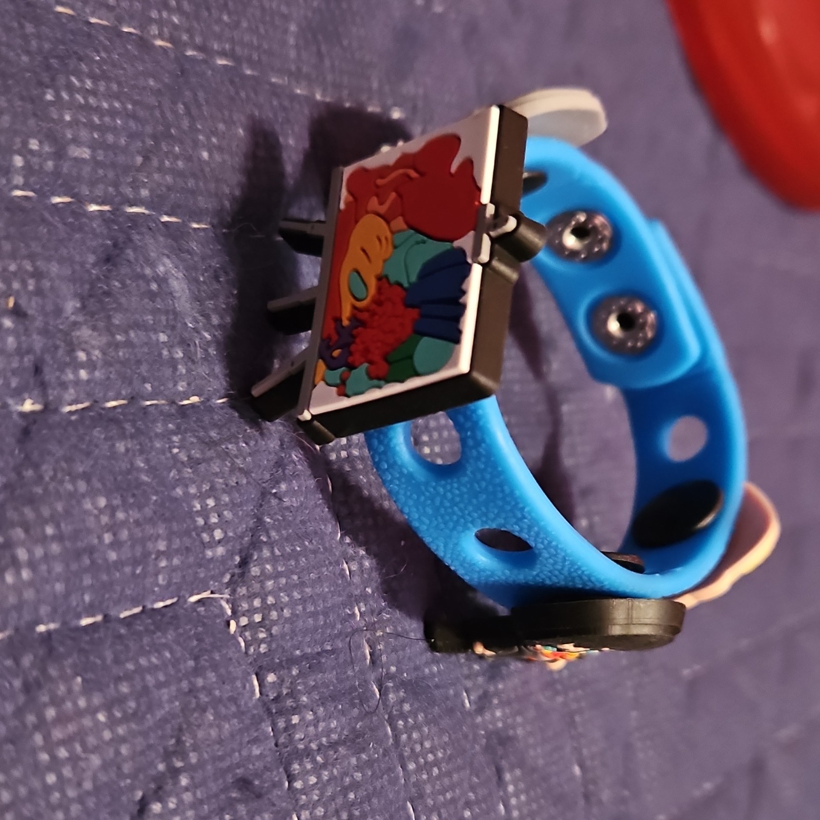 Unisex Kids Cartoon Analog Wristwatch Blue Silicone Strap Croc Jibbitz