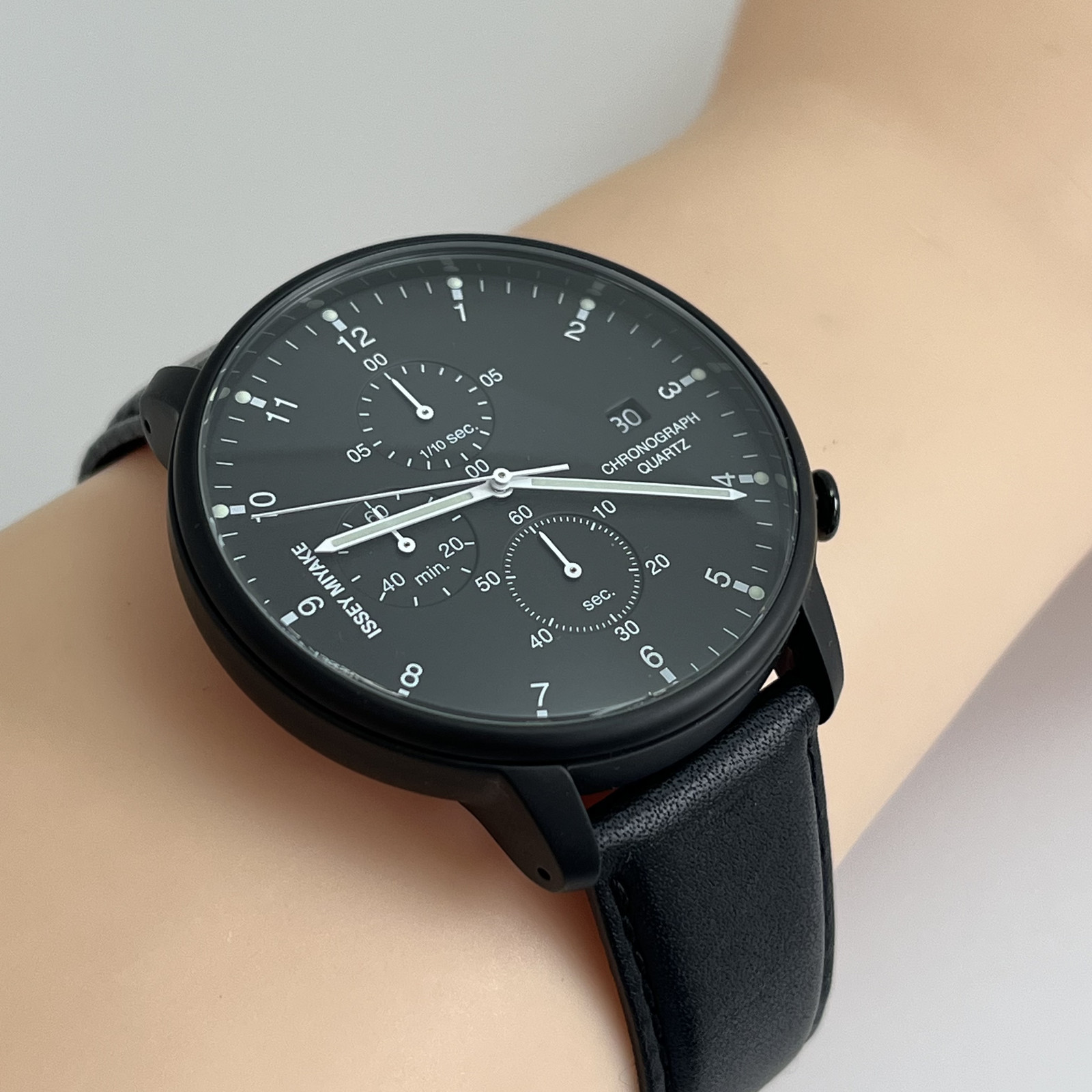 Seiko Issey Miyake C NYAD003 by Ichiro Iwasaki Qz Black Dial Japan Watch #689B