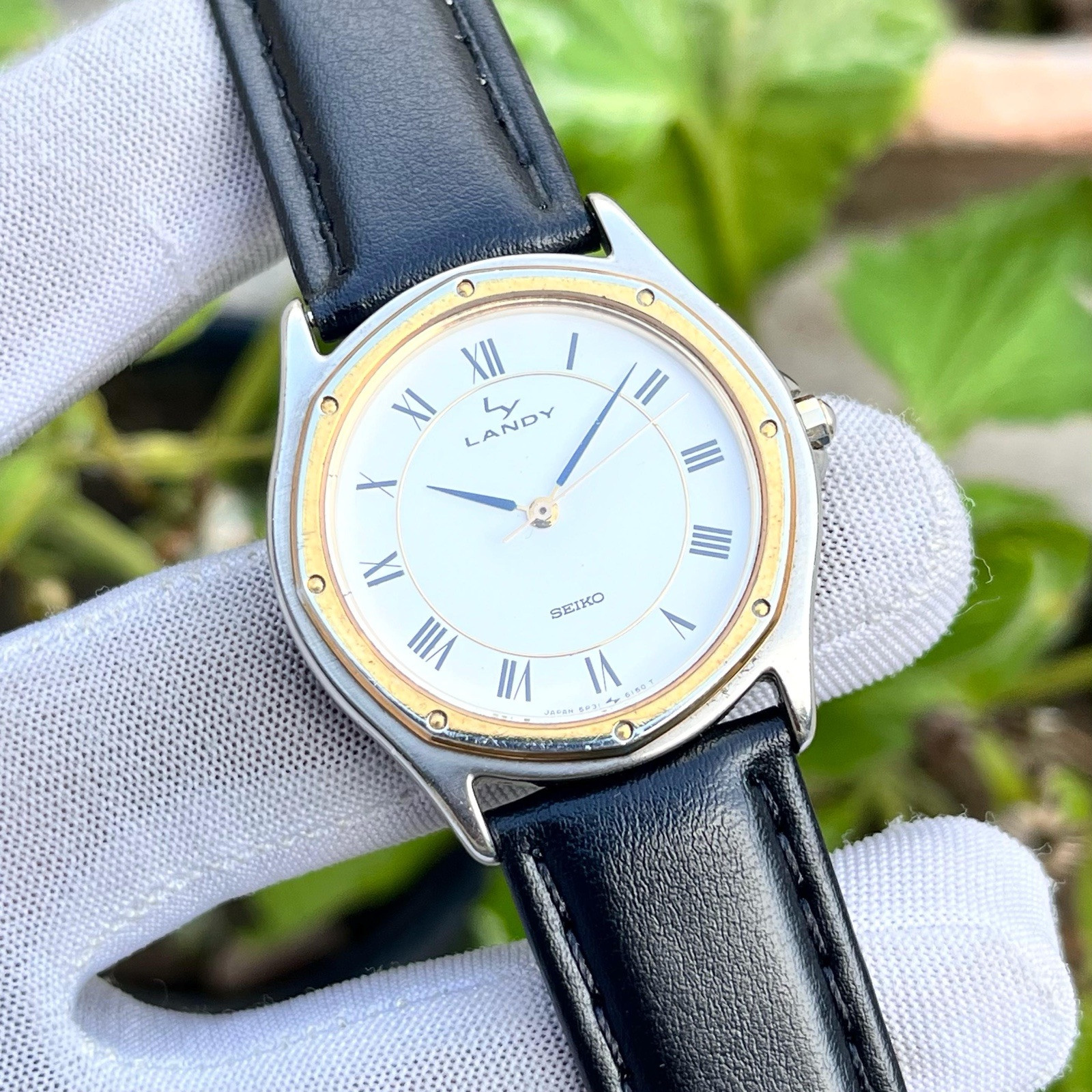 Vintage Seiko Landy Santos Style JDM Roman Dial Japan Men Quartz Watch 5P31-6130