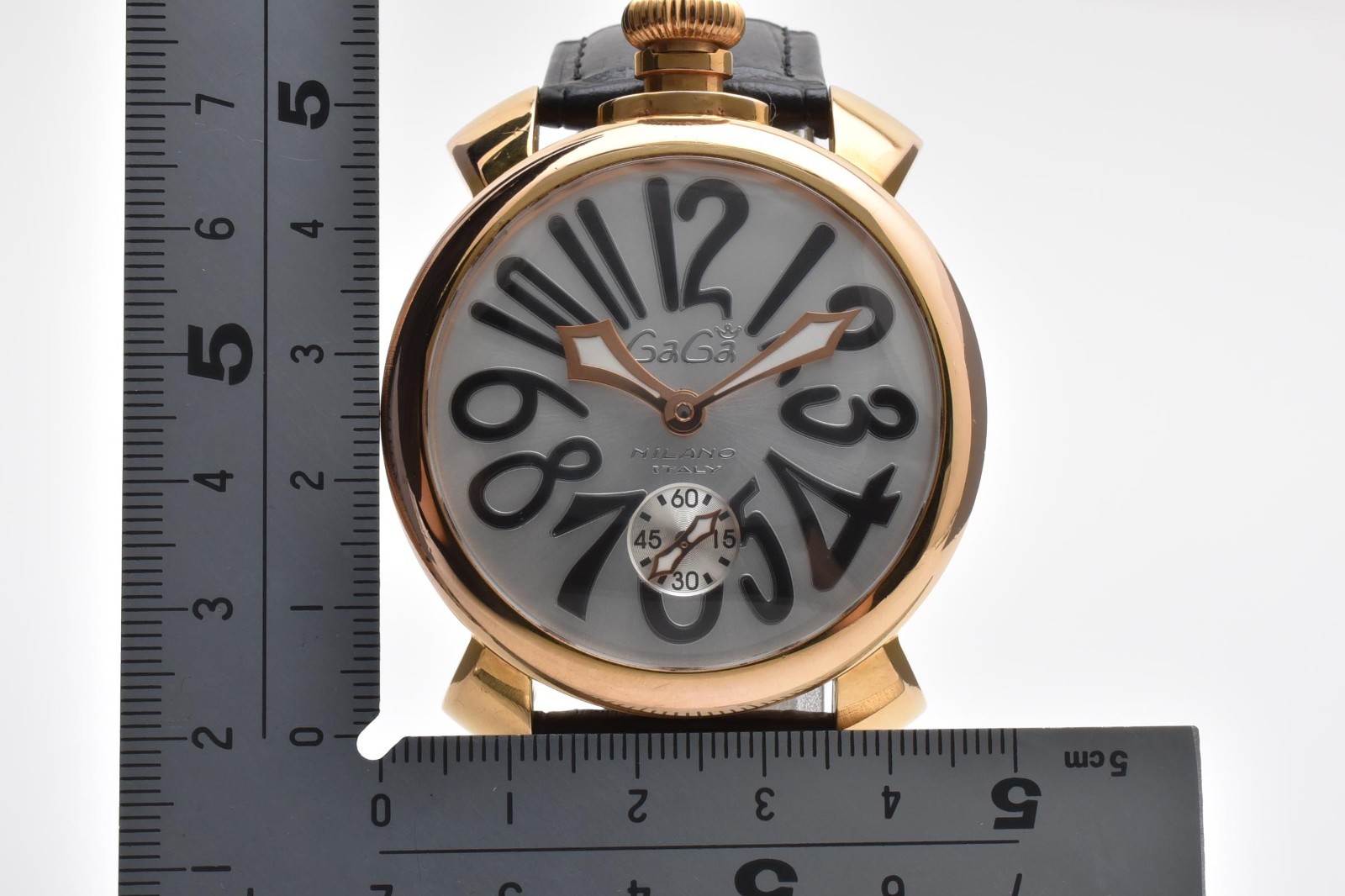 Gaga Milano Manuale 48mm Men’s Hand-Wind Gold White Dial Wristwatch [Near Mint]