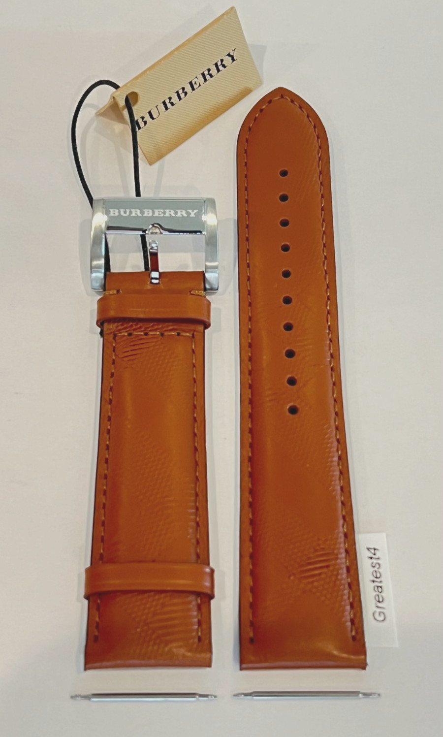 BRAND NEW BURBERRY REPLACEMENT BROWN LEATHER STRAP FOR BU9905 WITH BUCKLE 22mm