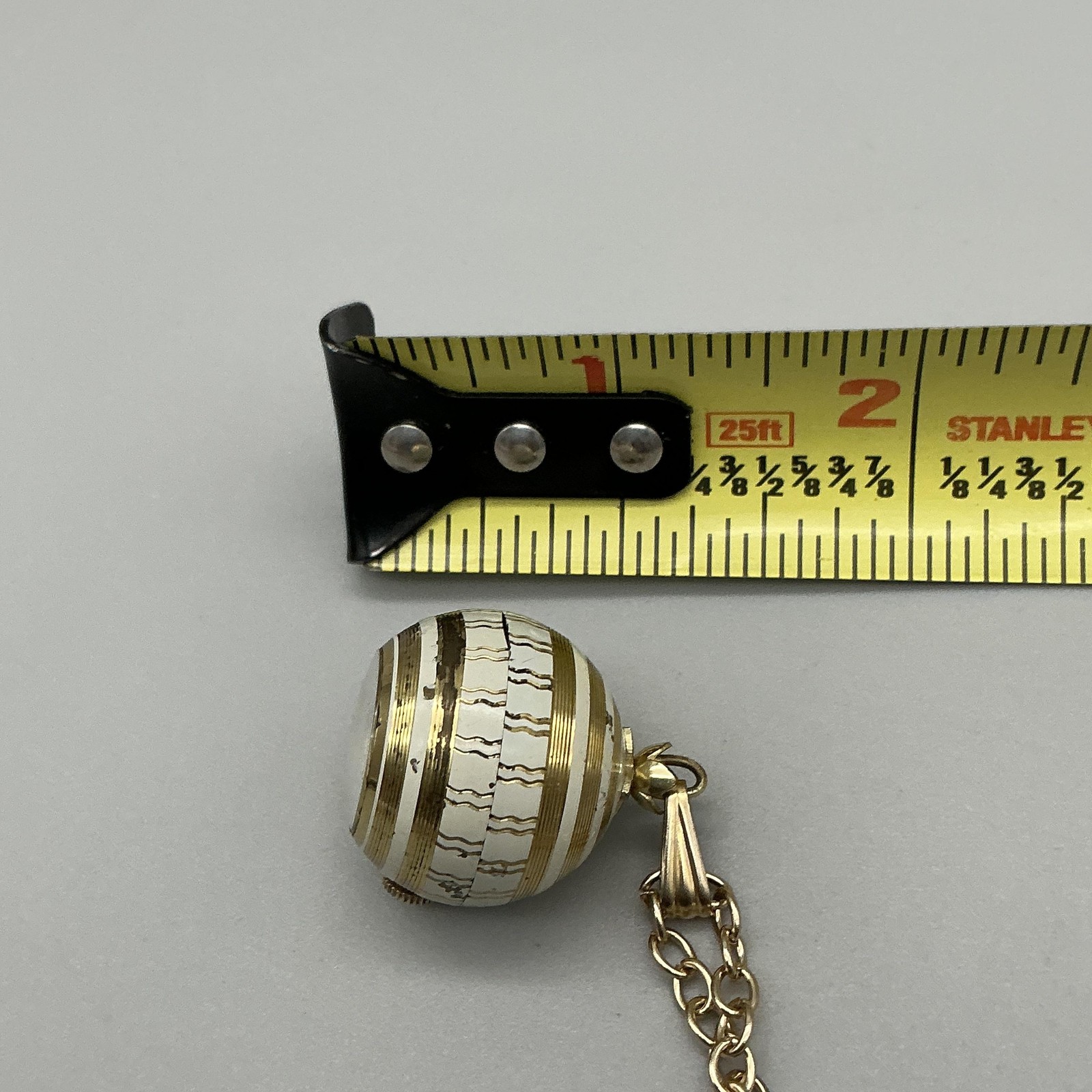 Vintage Caravelle Pendant Ball Orb Watch Womens 29mm Enamel Manual Wind Swiss