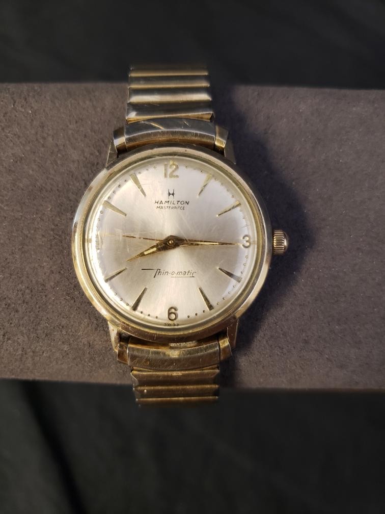 HAMILTON THIN O MATIC WRISTWATCH 10K GOLD PLATED CASE *SCRATCHED* (B26005922)