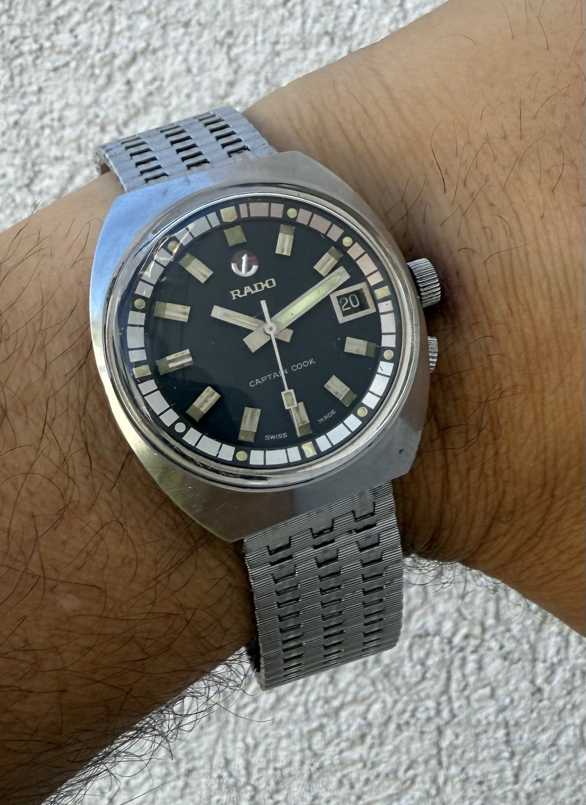 Vintage Rado Captain Cook Diver Automatic Steel 1960s Watch Rotating Bezel
