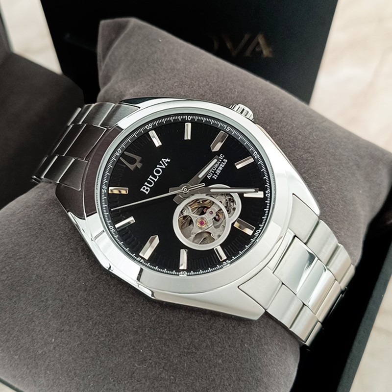 Bulova Surveyor Black Dial Men’s Classic Automatic Chronograph Watch 42mm 96A270