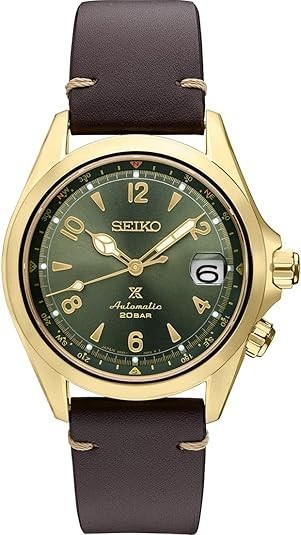 Seiko SPB210 Prospex Men’s Green Dial 39.5mm Brown Leather Strap Watch