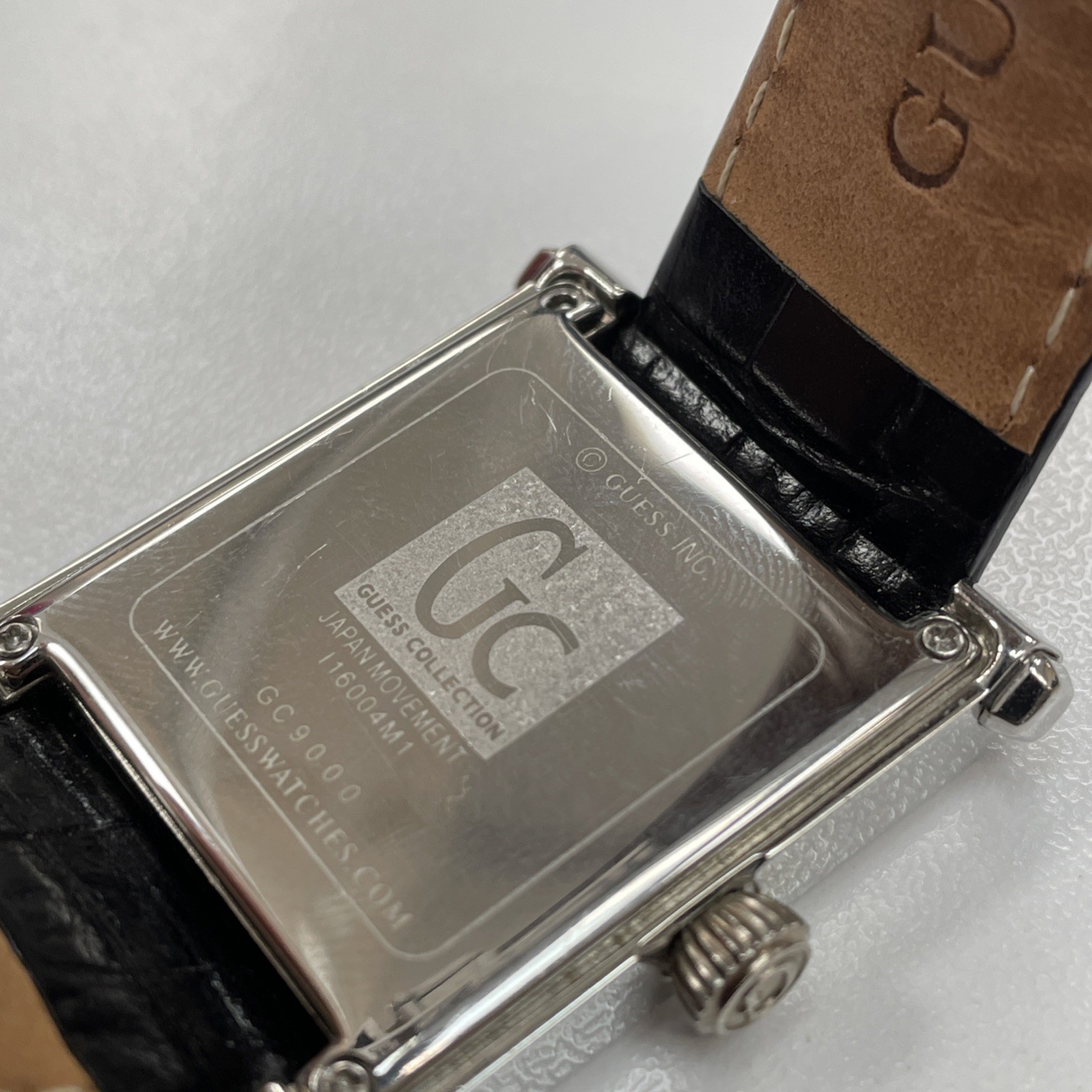 Guess Collection GC Watch Genuine Leather Strap Mens Wristwatch Deployment Clasp
