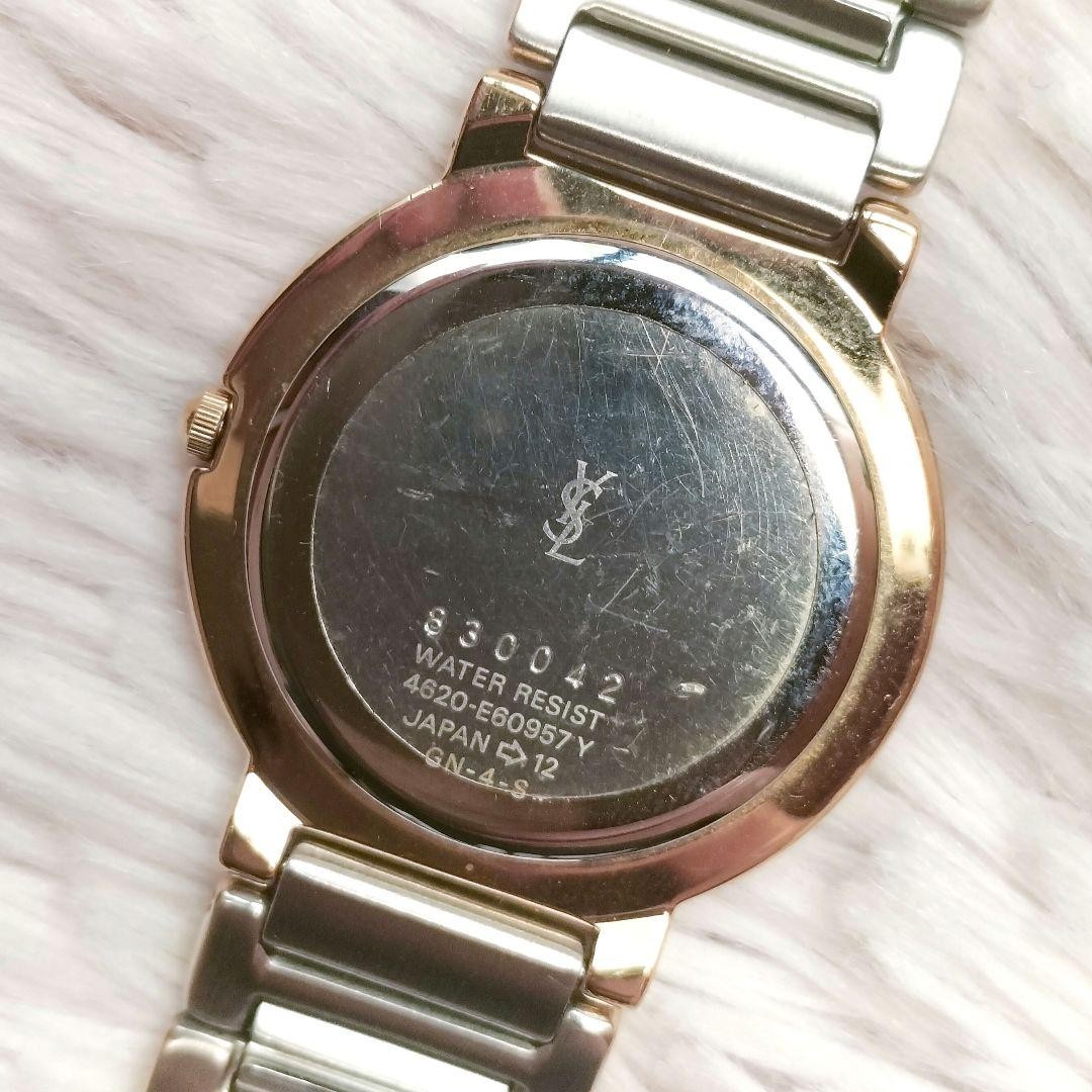 Yves Saint Laurent YSL Watch Gold Black Dial Quartz Unisex Working From Japan