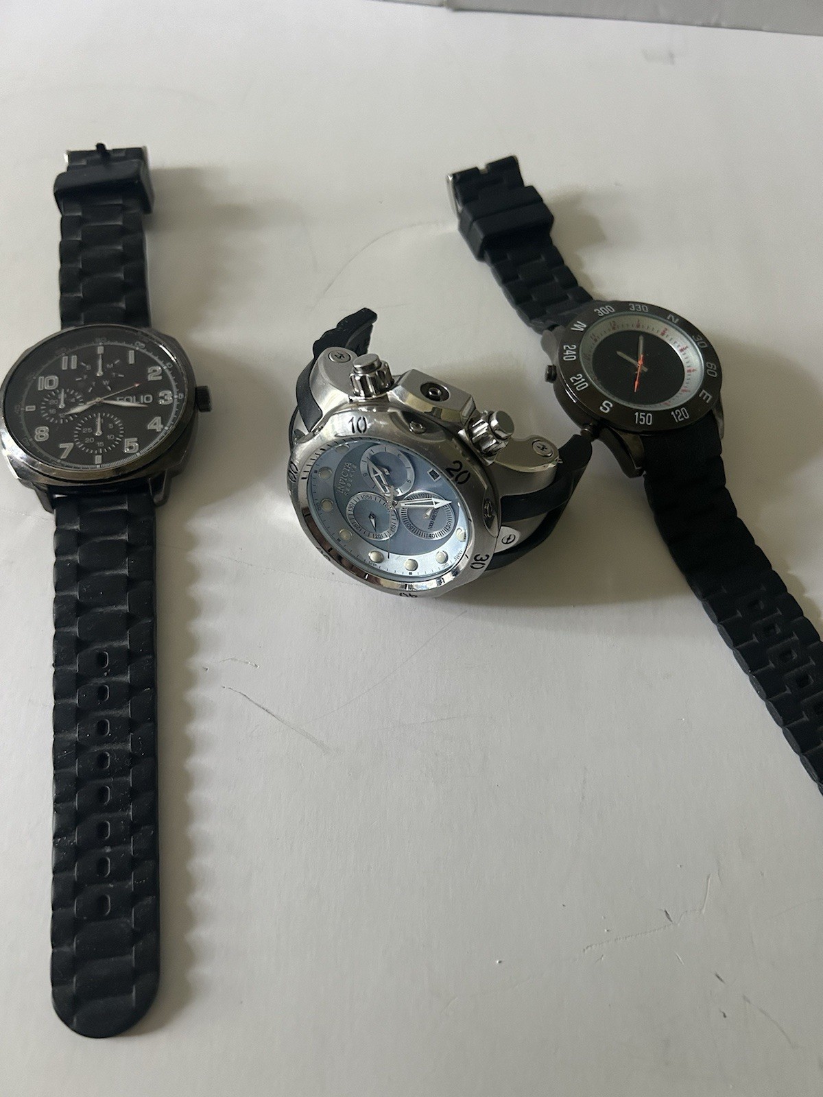 Lot of 3 Men’s Watches Invicta Reserve Venom, Folio, American Exchange For Parts
