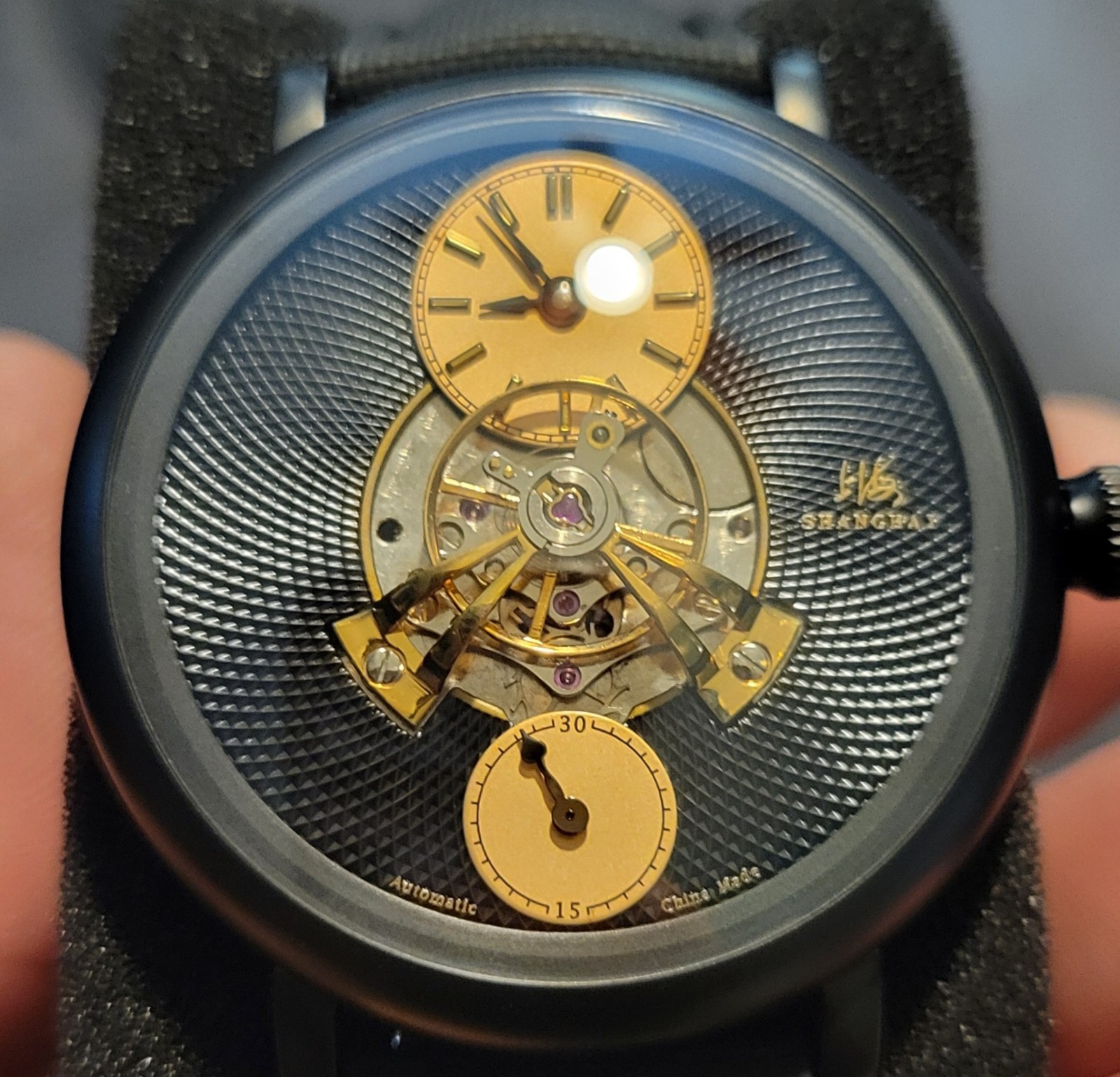 Shanghai Skydome Automatic Watch 43mm Black And Gold