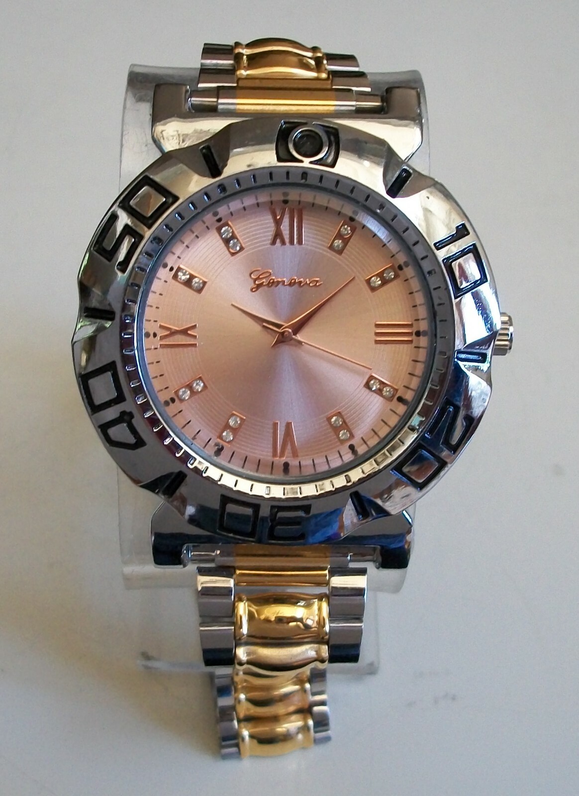Men’s Gold & Silver, Rose Gold Finish Dressy Casual Fashion Wrist Watch