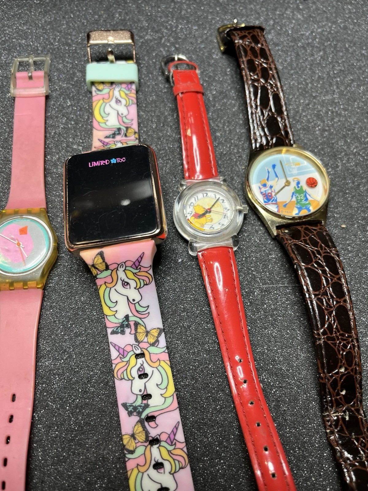 Lot Of 5 Kids Watches /Swatch /Disney /AccuTime /Others
