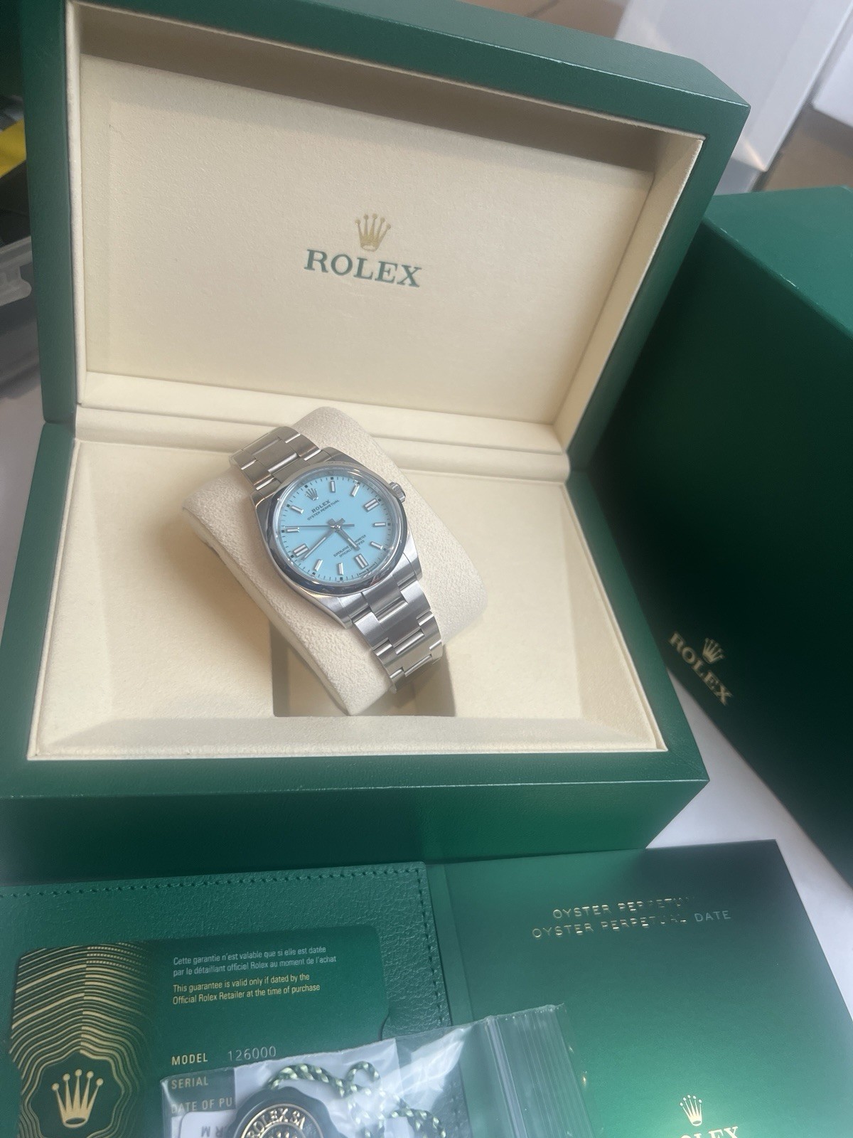Rolex Oyster Perpetual 36mm 126000 Tiffany Turquoise Dial 2025