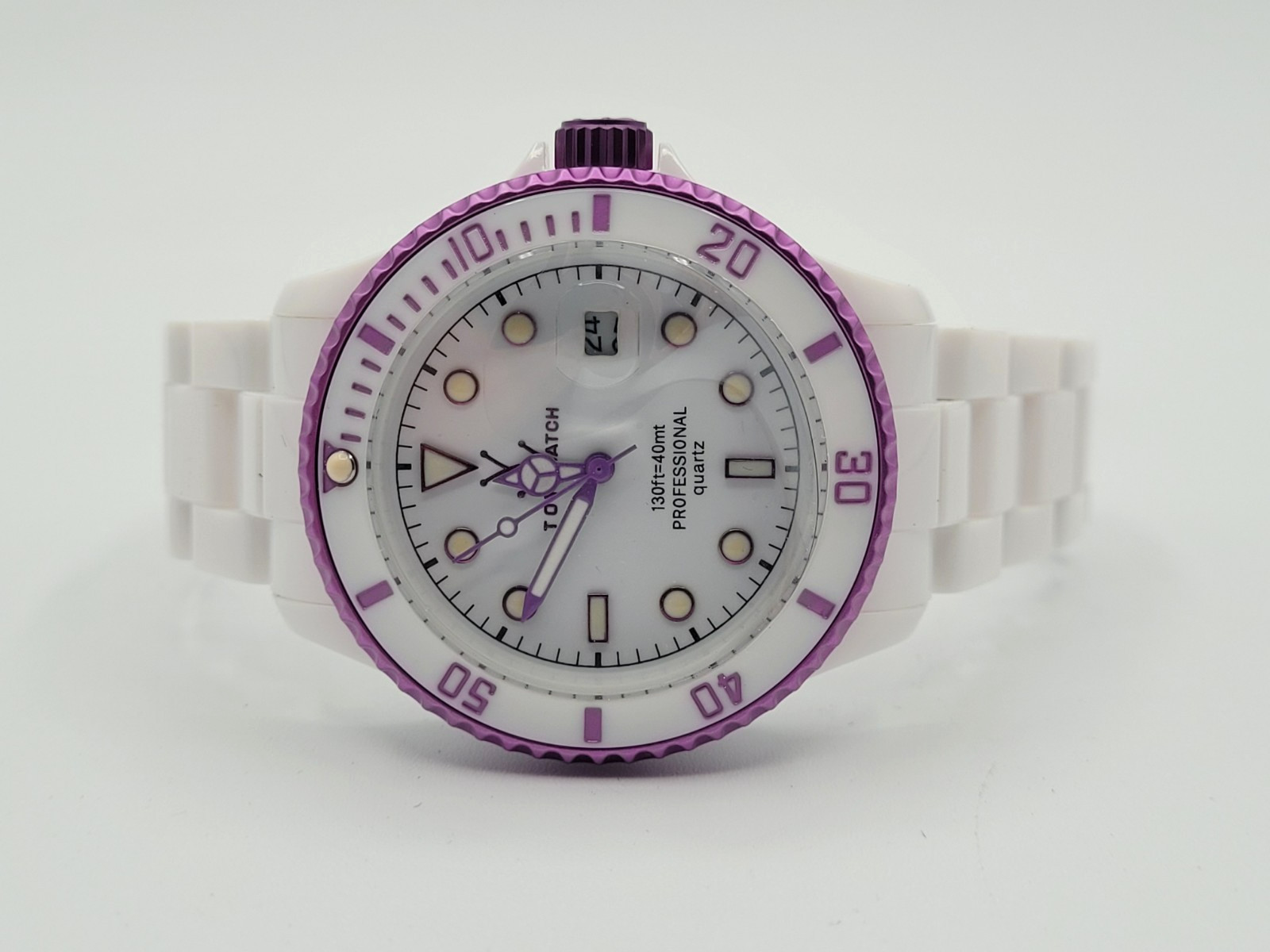 ToyWatch Women’s Fluo White & Violet Plasteramic Watch FLA01WHPR NIB