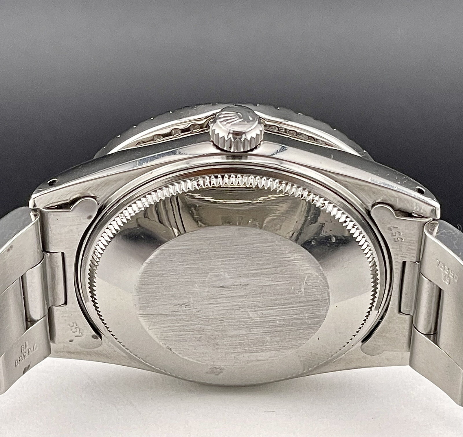 Rolex Date 34mm Ladies ICED 2ct Diamonds Black Dial Oyster Steel Watch Ref 15000