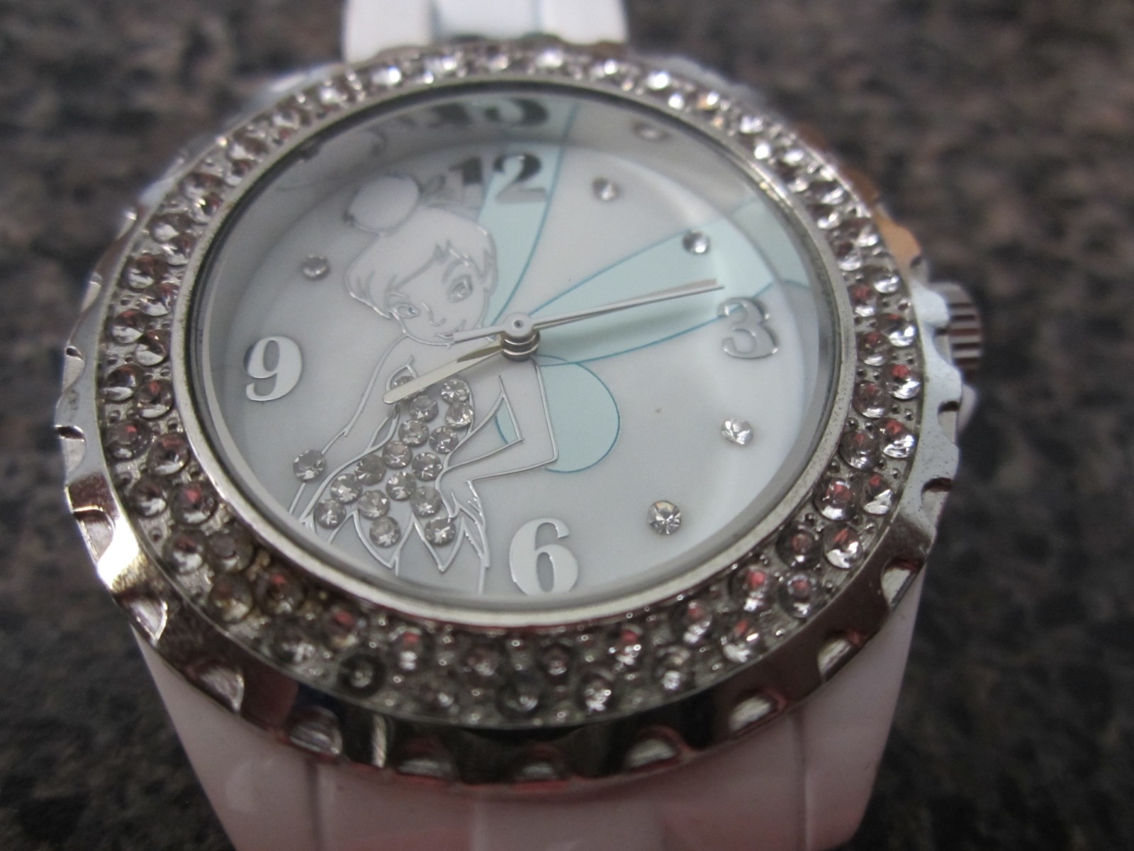Disney Tinkerbell Watch – White Band – Needs Battery – Metal Band