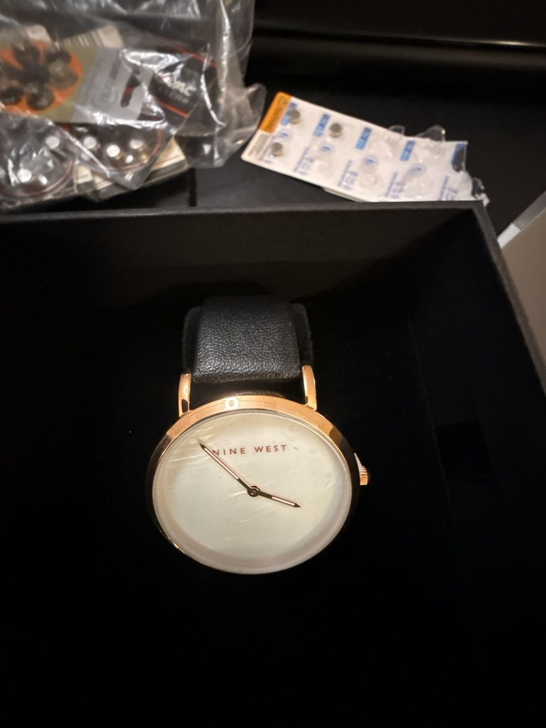 Nine West Felicity Minimalist Quartz Analog Watch with Rose Gold Tone Case and B