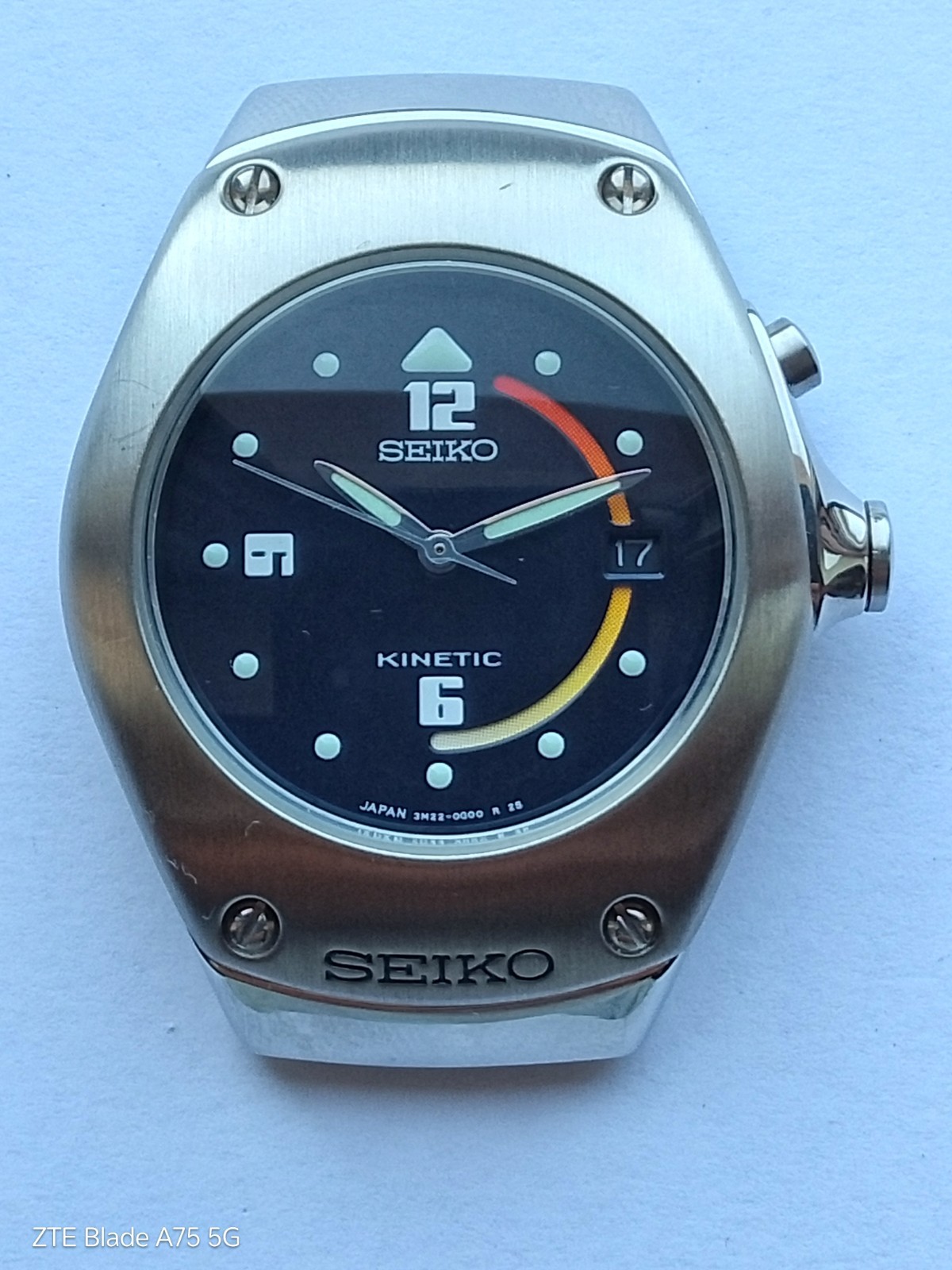 Vintage SEIKO Kinetic Arctura Watch – Case Only – For Repair – 3M22-0D30