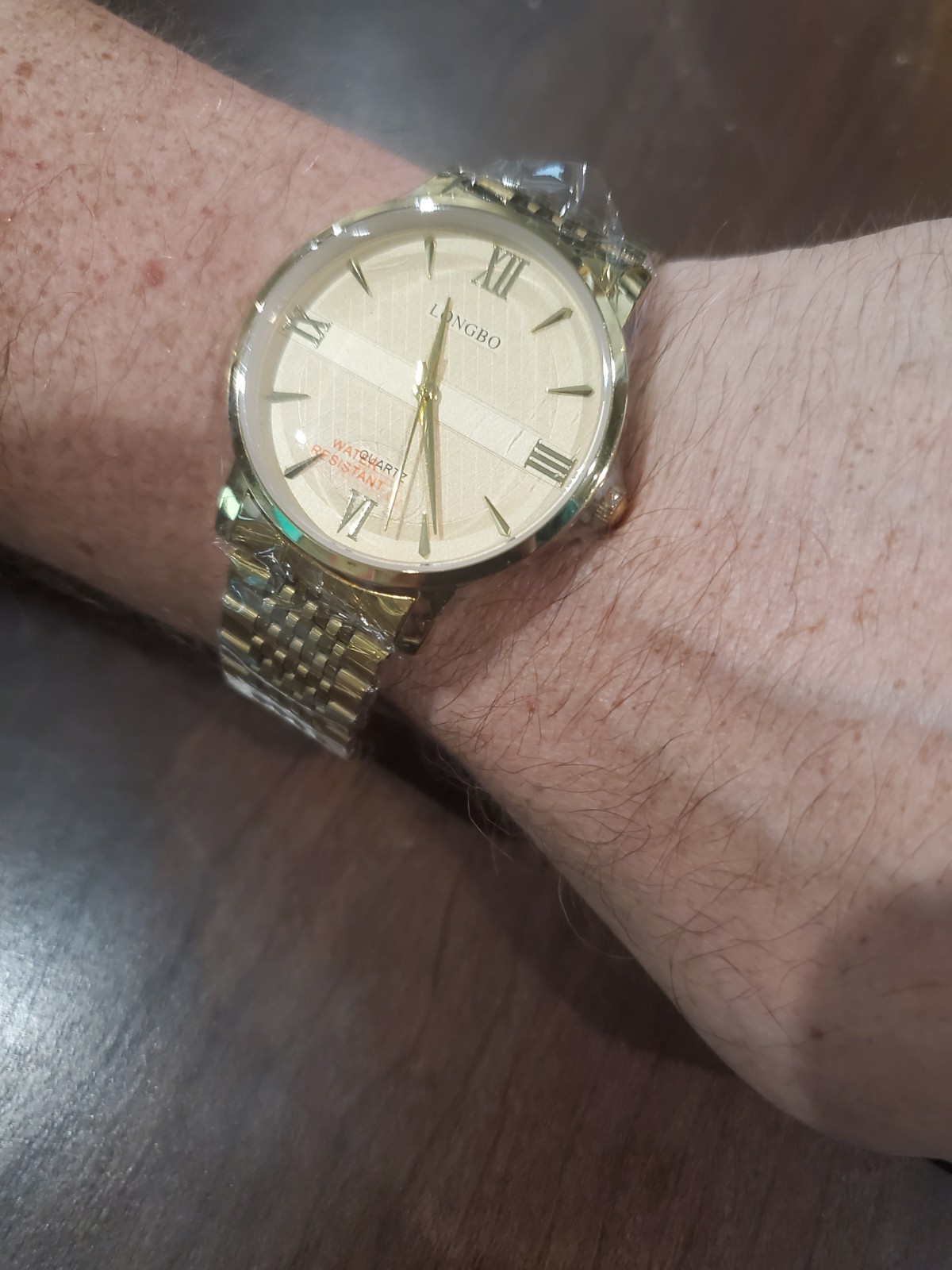 Elegant Longbo Men’s Gold Watch – New in Box