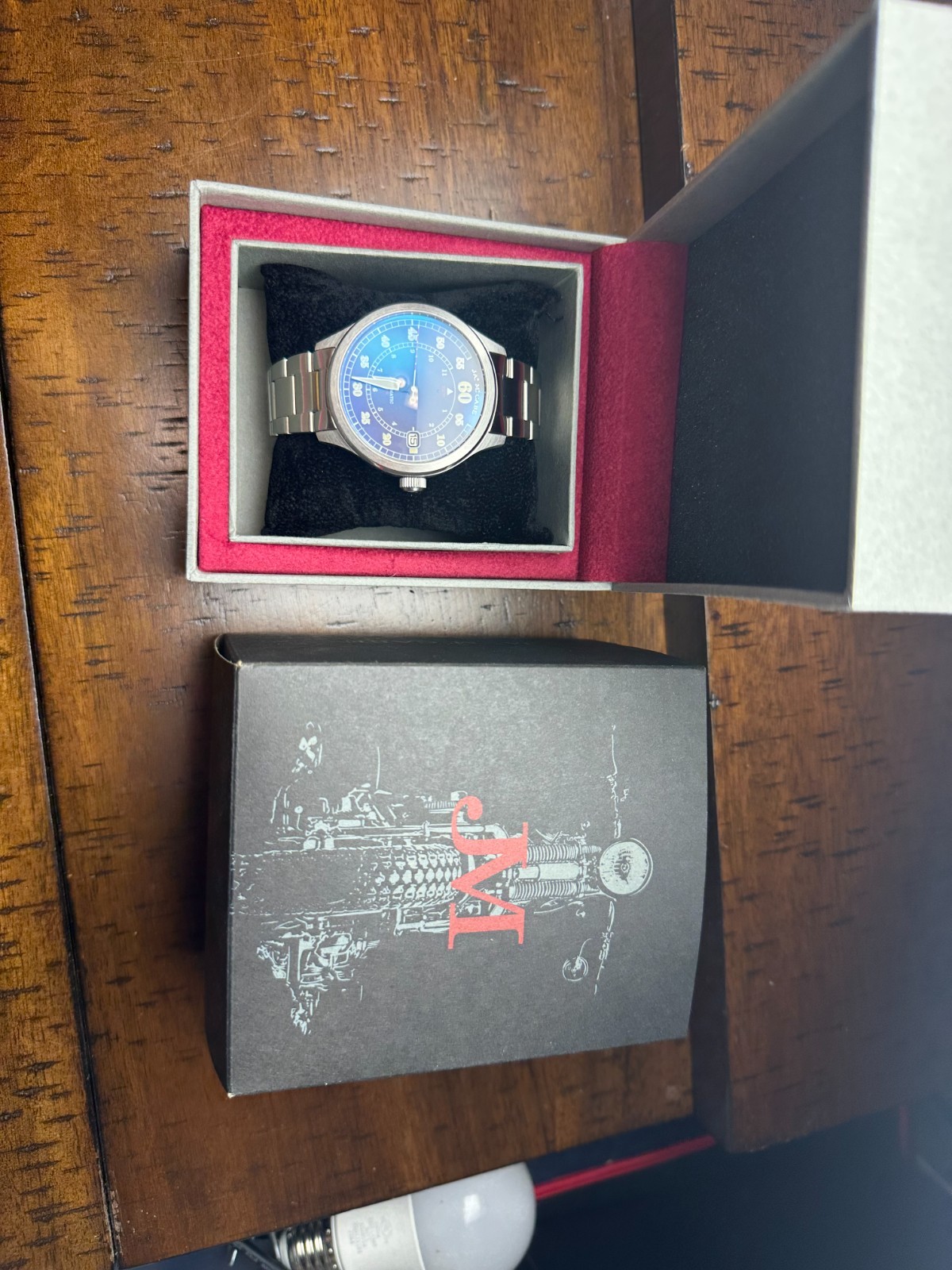 James McCabe Bobber Automatic Watch 43mm Cobalt Blue Dial