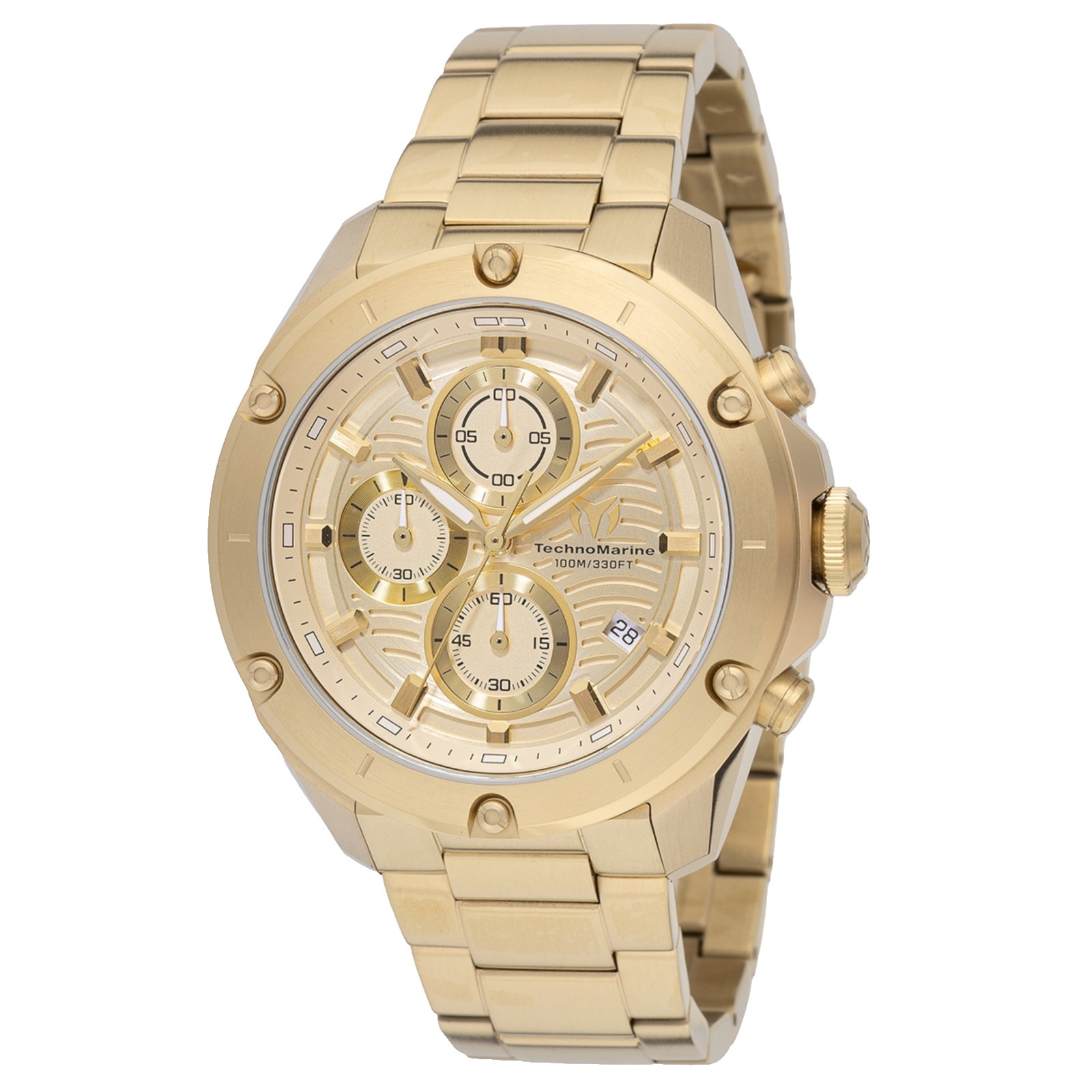 TechnoMarine Oceanico Men’s Watch 44mm, GOLD, Stainless Steel TM-325017