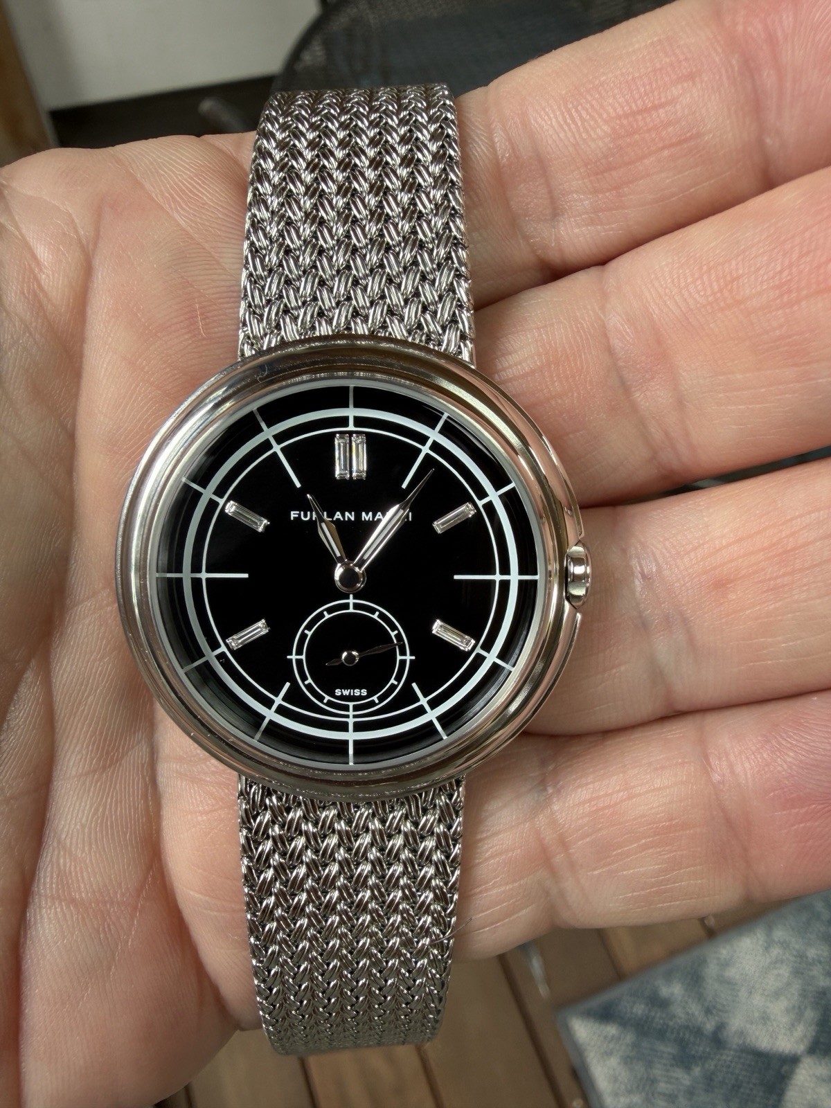 Furlan Marri Onyx Diamond Dial 38mm Peseux 7001 Manual Wind