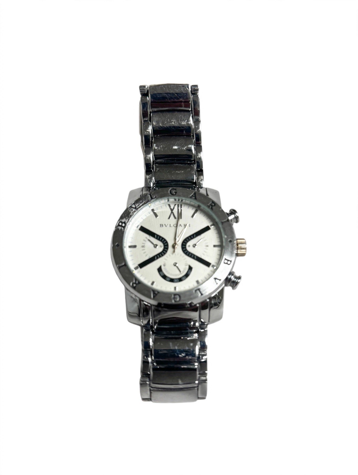 Bvlgari Bvlgari Men’s Quartz Chronograph Steel Bracelet White Dial 32-35mm