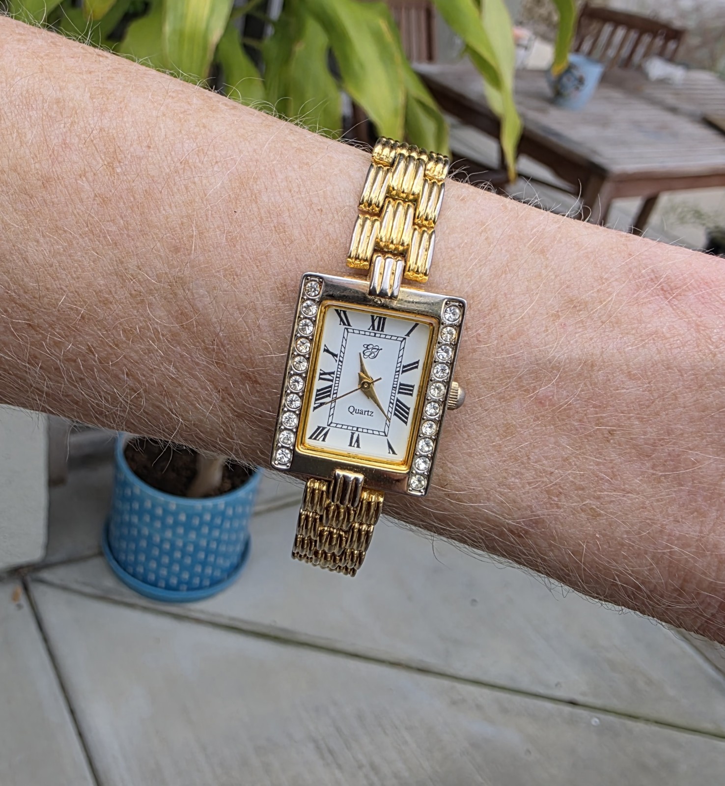 Elizabeth Taylor Watch White Diamonds Collectible Vintage New Battery 7.25″