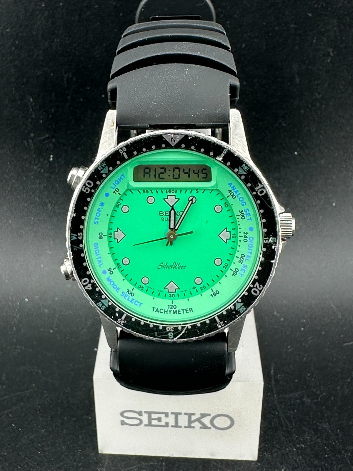 Seiko SilverWave Mens Ana-Digi Seafoam Dial Alarm Chrono Day Date 37mm H556-510A