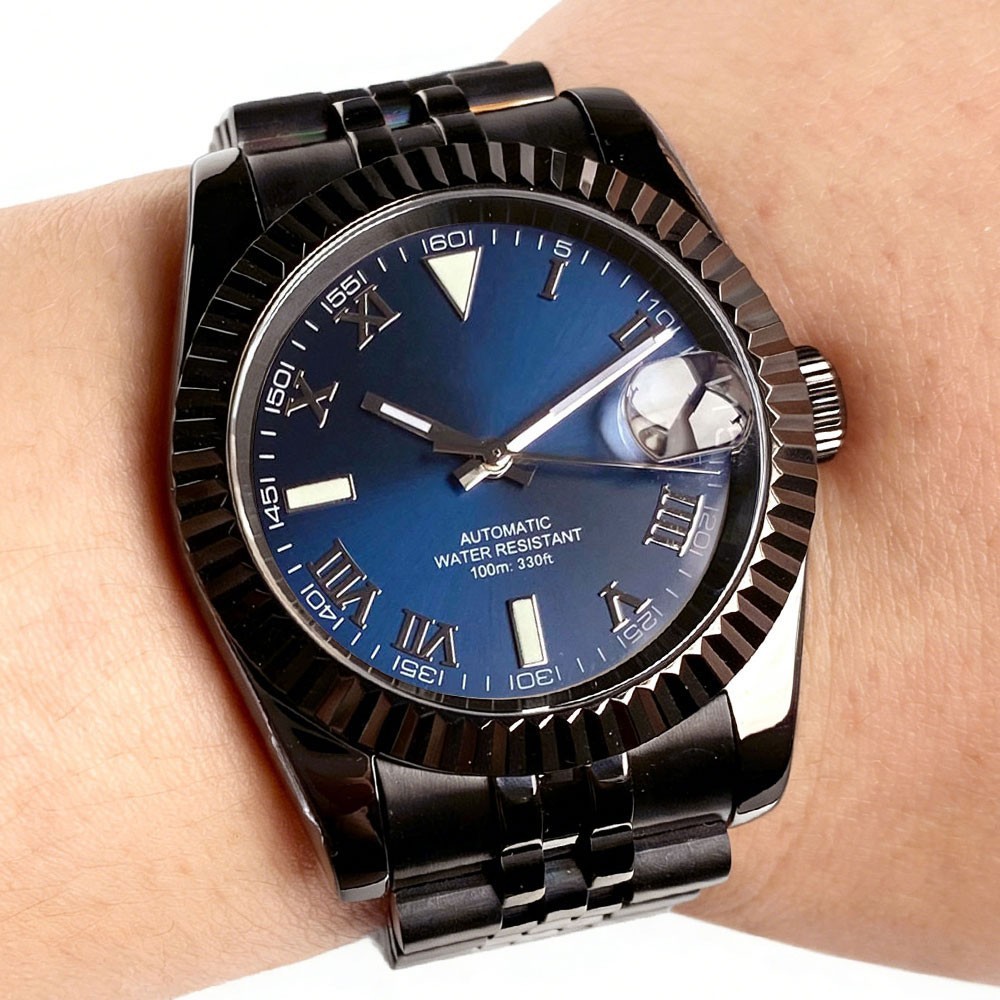 36mm/39mm Tandorio Sapphire Glass Black PVD Mechanical Men Watch For Japan NH35