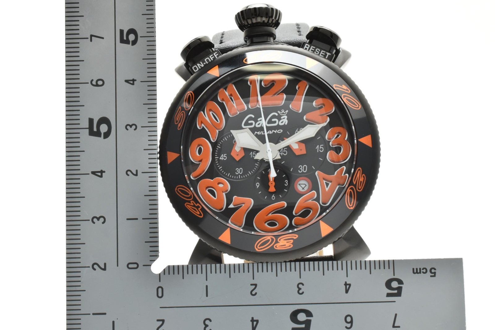 *MINT* GaGa MILANO Manuale 48 Black Orange Men’s Quartz Watch From JAPAN