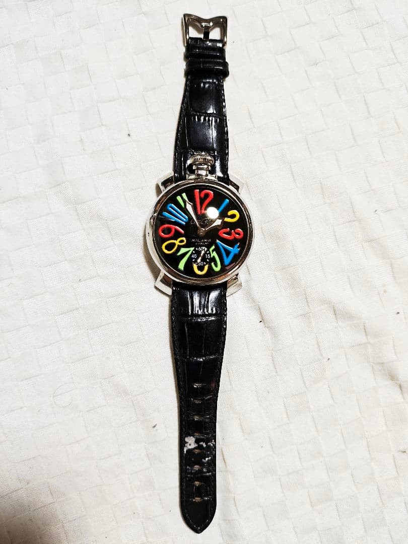 GaGa MILANO Manuale 48 Watch 48mm Black Dial Vintage Rare Japan Limited