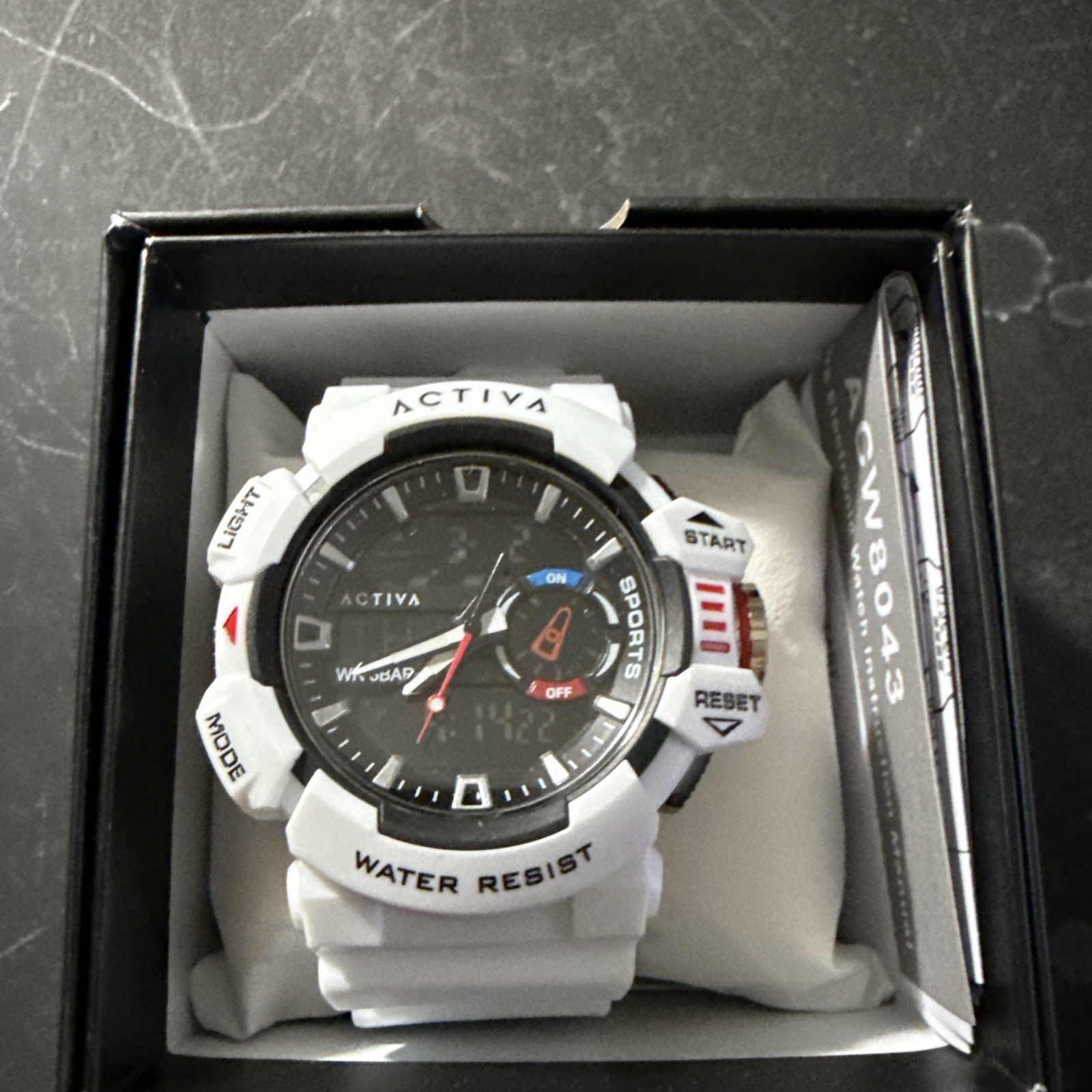 Activa Vord X Invicta Digital Men’s Watch 49mm White ACW8043-004 NWT