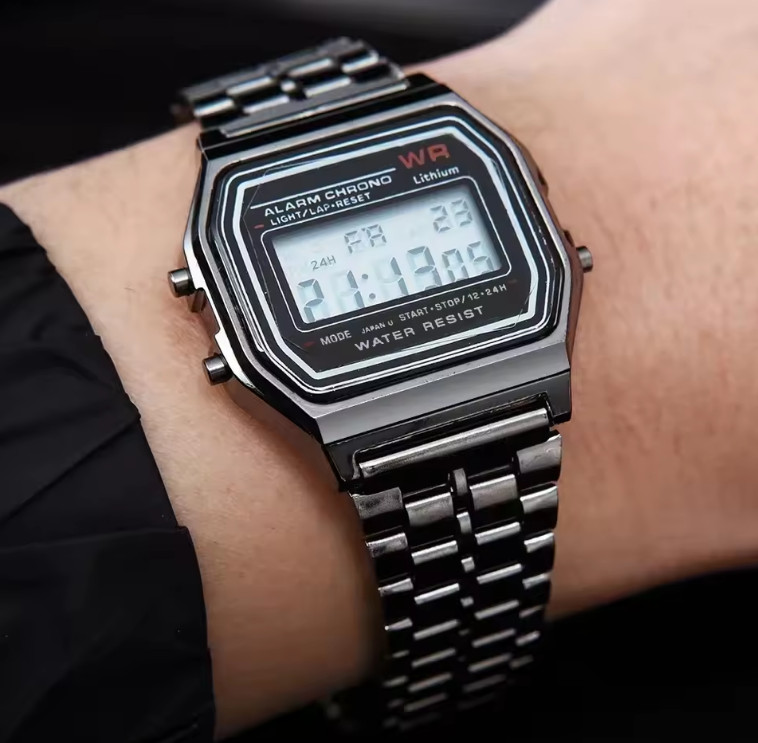 F-91W-1 Men’s 2025 Digital Watch Gray Resin Alarm Light Waterproof New