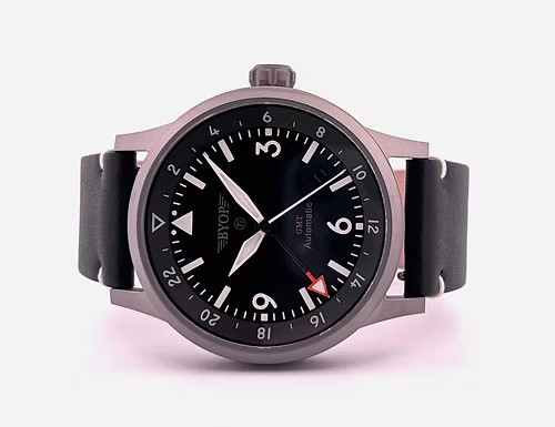 BYOP Naviator Titanium “Ghost” GMT (orange) Pilot Watch Miyota 9075 C3/BGW9 Lume