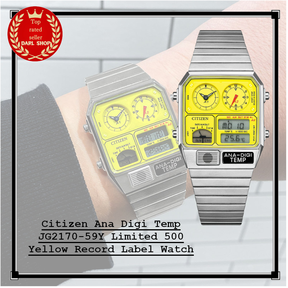 Citizen Ana Digi Temp JG2170-59Y Limited 500 Yellow Record Label Watch