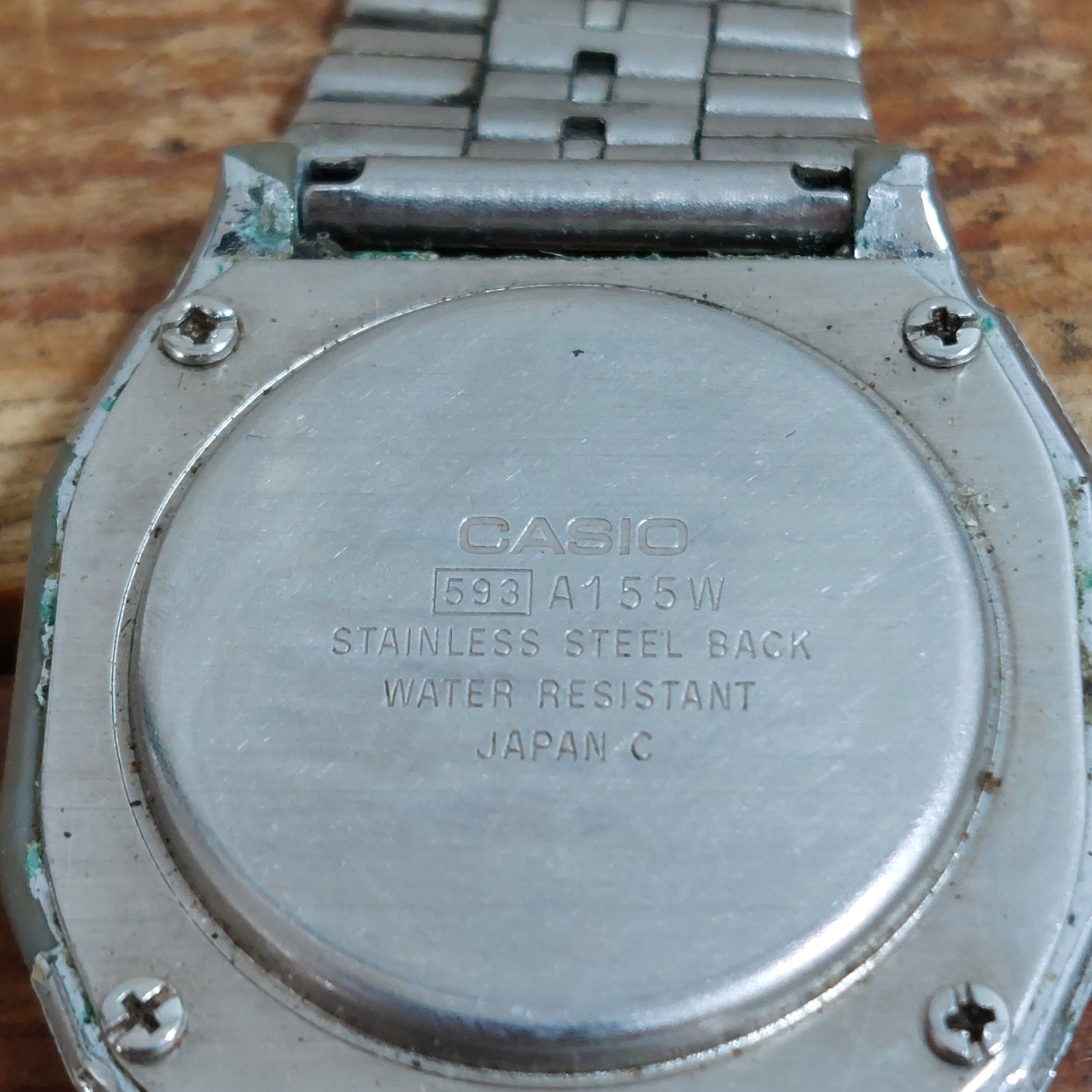 Casio A155W 593 Mens Digital Vintage 1990s Quartz Watch