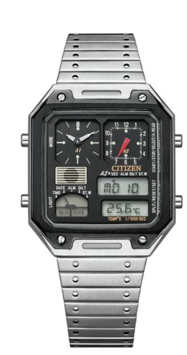 Citizen JG2126-69E Thermo Sensor Quartz Black Stainless Steel Watch